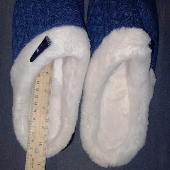 BERANMEY Unisex Comfy Blue & White Memory Foam Slippers. Men's Size 8.5 - 9 ?? - Picture 4 of 7